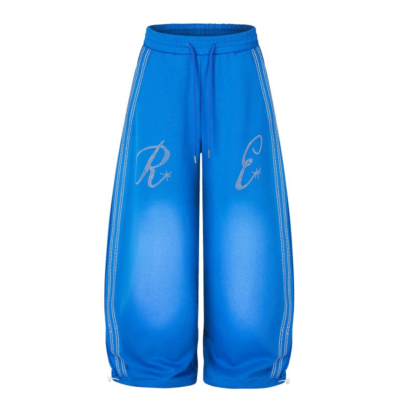 American-style streetwear harem pants Curved Script Print Loose Street Sweatpants