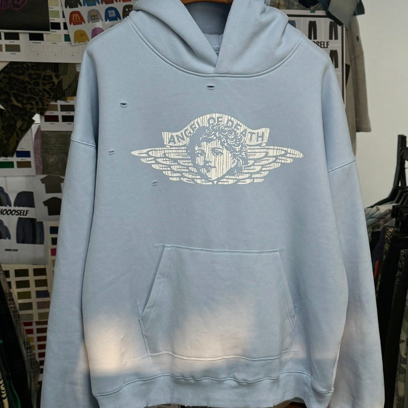 Unisex Vintage Hoodie Saint Michael "Little Angel Exclusive" American Vintage-Style Washed & Distressed Hoodie