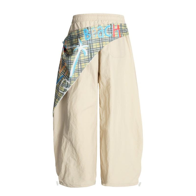 American-style streetwear harem pants Vintage Graphic Bandana Tie Baggy Parachute