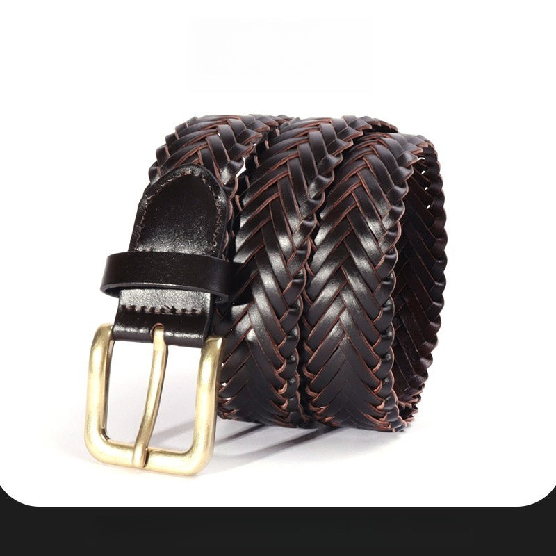 Hip-hop punk rhinestone belt retro handwoven