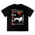 ERD T Shirts Number Text & Back Cross Print Relaxed Streetwear Top