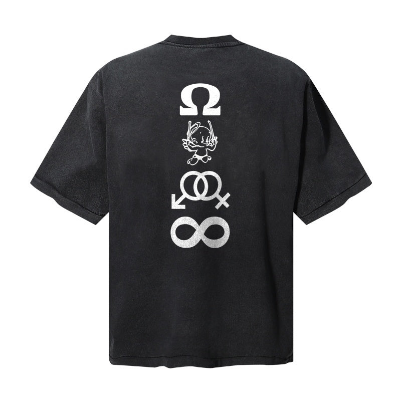 Saint Michael T Shirts Top Two-line Capital Text Dark Mystical Aesthetic Motif