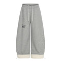 American-style streetwear harem pants Fleece-lined and thickened Drawstring Elastic Waist Relaxed Cut