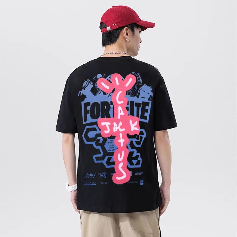 Mens T-shirt Travis Scott distinctive letter print