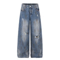 American-style streetwear harem pants Distressed Hole Faded Denim Casual Wear
