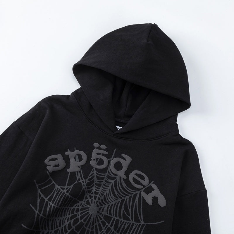 Spiderweb hoodie & sweatpants 2 piece set High-quality pure cotton for autumn and winter