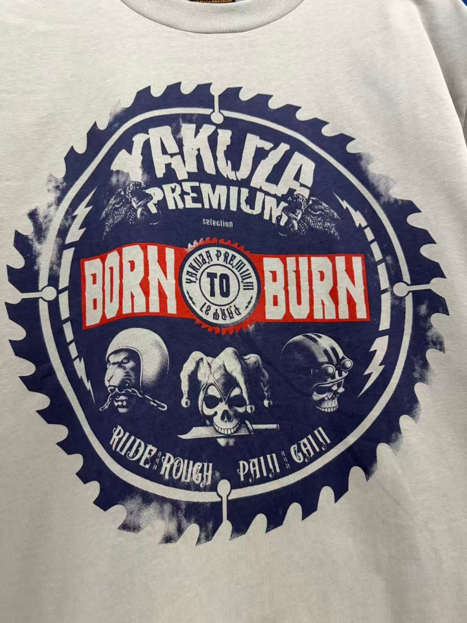 Vintage style washed summer wear T shirt Skull