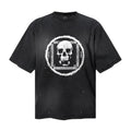 Saint Michael T Shirts Acid Washed Distressed Circle Frame Skull Grunge Graphic Short Sleeve Tee