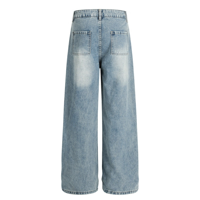 American-style streetwear harem pants Love Heart Graphic Relaxed Denim Bottoms