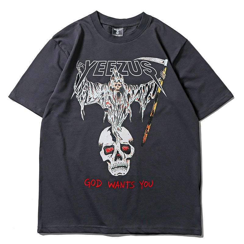 Mens T-shirt Vintage American-style Trendy hip-hop graphic print (Kanye/Yeezy style)