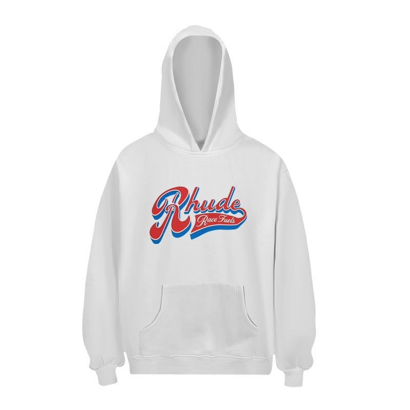 RHUDE Hoodie Retro Sporty Cursive Letter Print