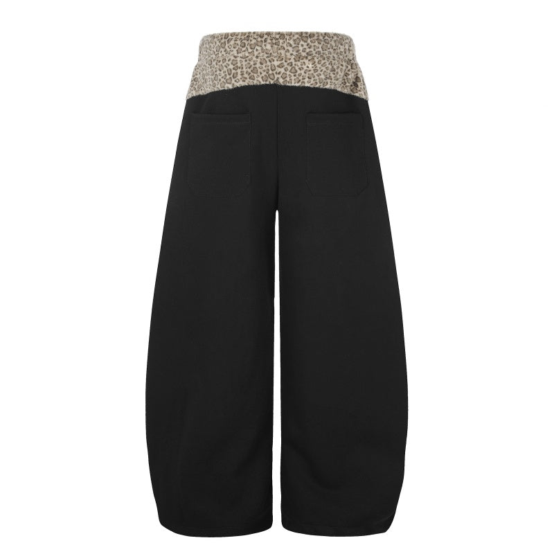 American-style streetwear harem pants Vintage Leopard Waist Star 78 Balloon Trousers