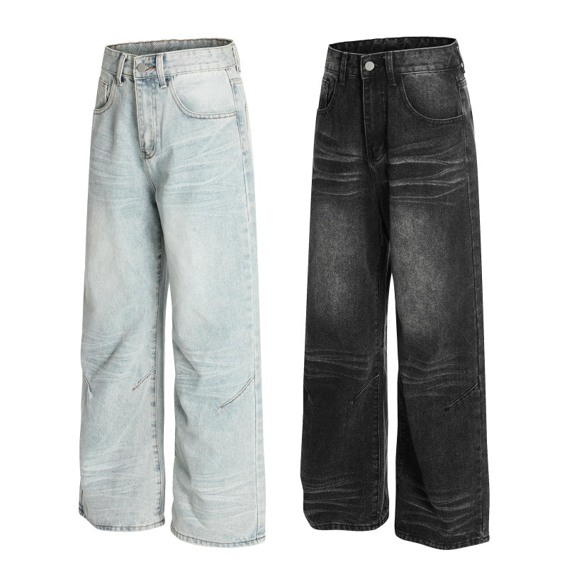 American-style streetwear harem pants Curved Stitch Panel Relaxed Bottoms