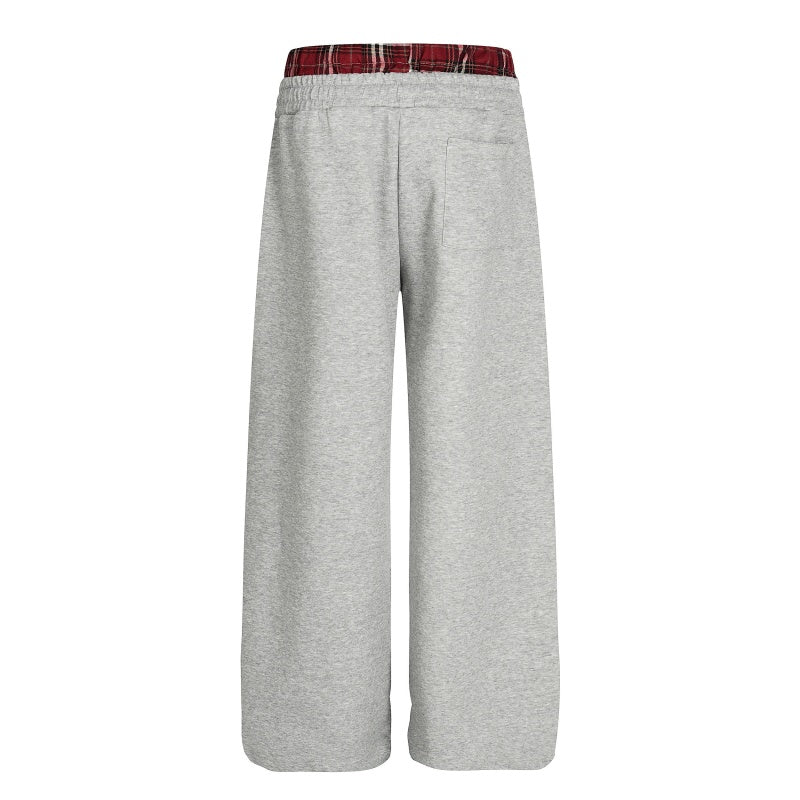 American-style streetwear harem pants Grunge Plaid Waistband Letter Relaxed Joggers