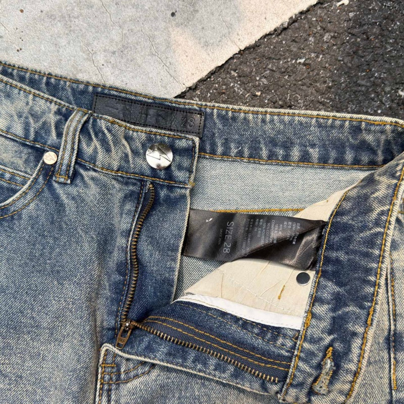 Lightning Pattern Jeans High-quality high-street pure cotton trousers