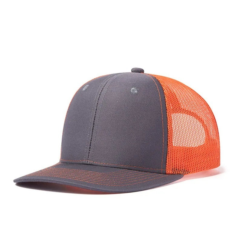 Trendy flat brimmed snapback hatssummer mesh breathable