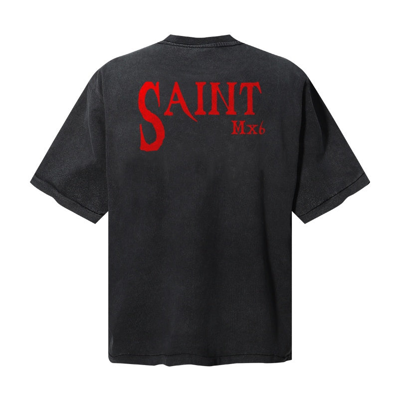 Saint Michael T Shirts Worn Vintage Monster Portrait Statement Design