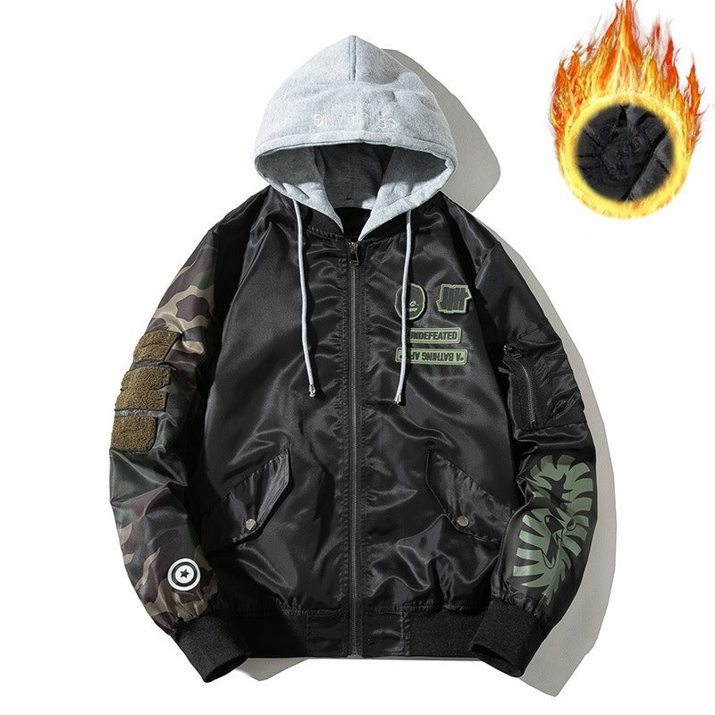 Men's Bomber Jacket MA-1 Winter Thickness available cotton-padded jacket Air Force Pilot Men's and Women's Autumn and Winter Thickened Couple Baseball Uniform