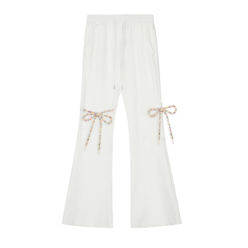 American-style streetwear harem pants Solid tone relaxed fit stretch flare pants