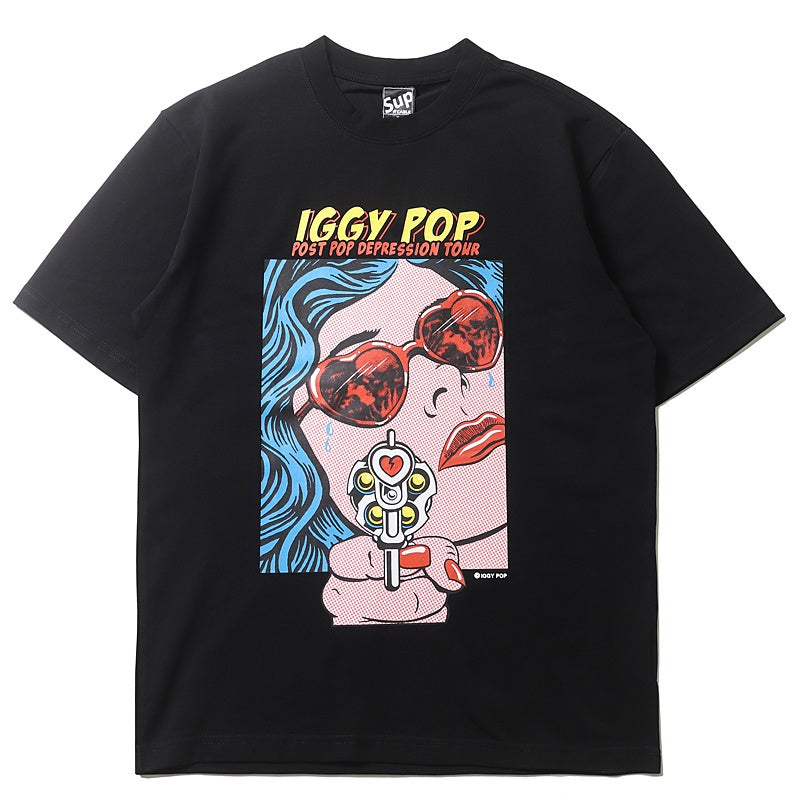 Mens T-shirt Iggy Pop-style distinctive graphic print