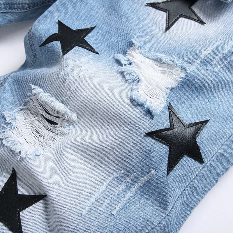 Denim shorts High-quality trendy casual pure cotton Non-stretch plus-size men's clothing