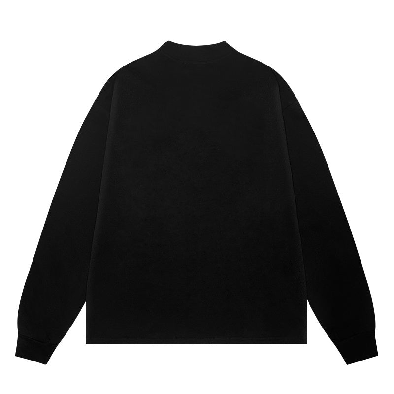 ERD Long sleeved shirt Cropped Streetwear Top Worn-effect Portrait & Letter Graphic