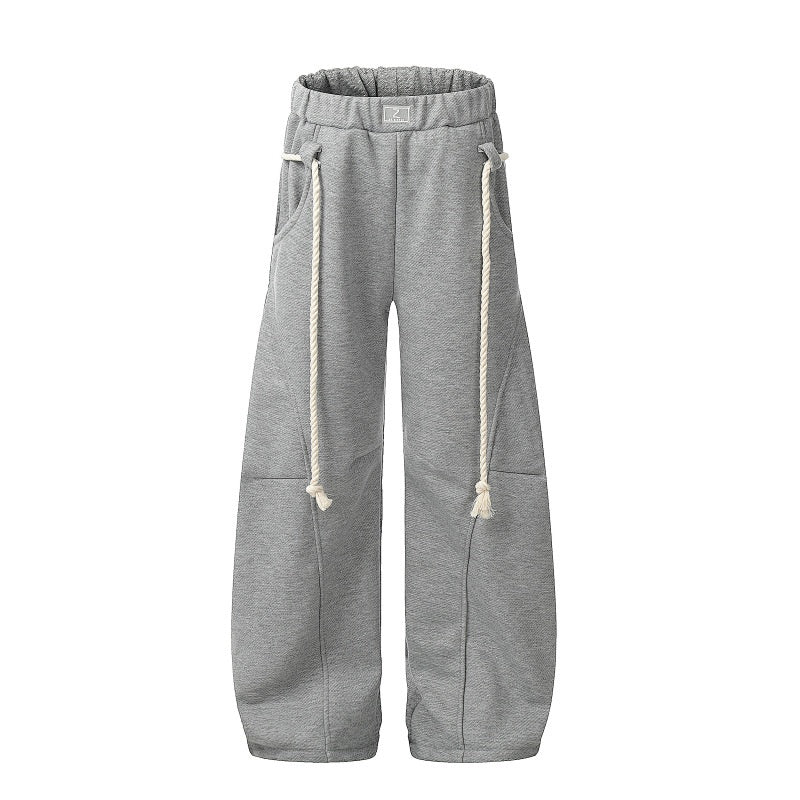 American-style streetwear harem pants Diagonal Stitch Relaxed Curved Leg Bottoms