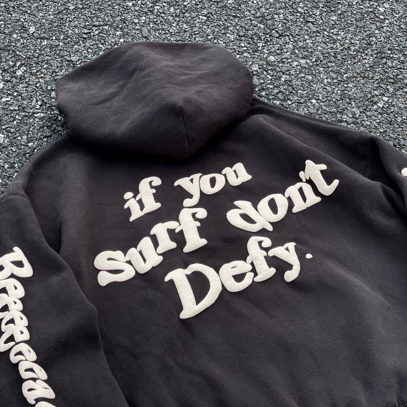 Unisex Vintage Hoodie Saint Michael "Saint & Sea" American Vintage-Style Hoodie with Puff-Print Graffiti Graphics