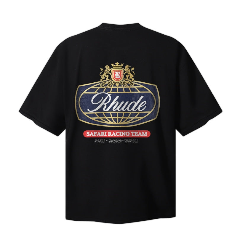 RHUDE T Shirts Royal Crown Globe Emblem