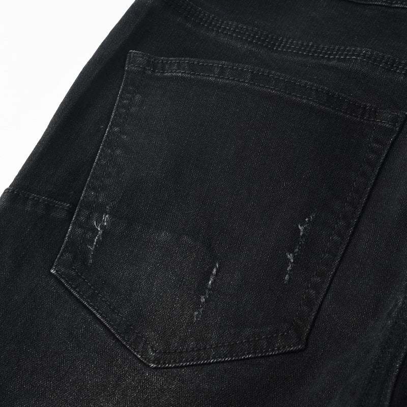 Purple brand Jeans High-quality pure cotton streetwear trousers Rhinestone