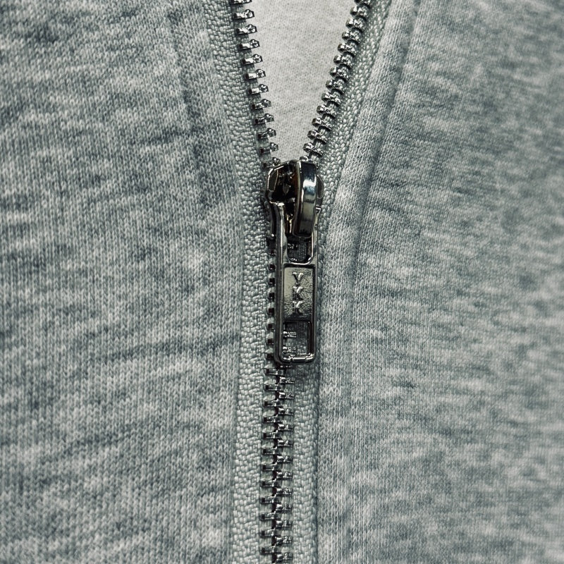 Unisex Vintage Hoodie SAINT MICHAEL CHO Heather Grey American-style "Clean Fit" Zip-up Hoodie — Heavyweight, oversized silhouette offering a relaxed vibe, perfect for layering.