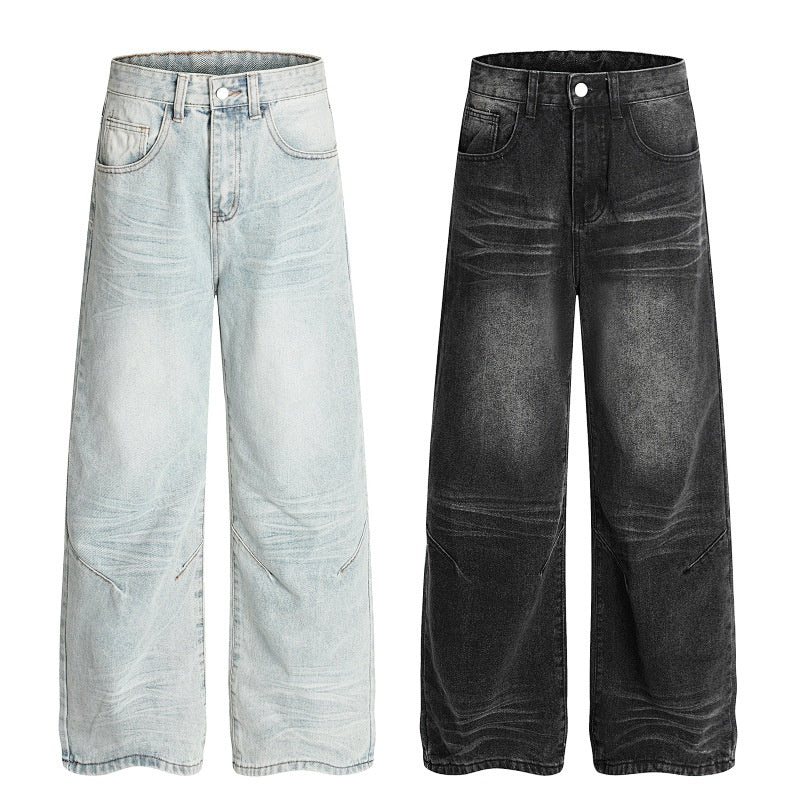 American-style streetwear harem pants Curved Stitch Panel Relaxed Bottoms