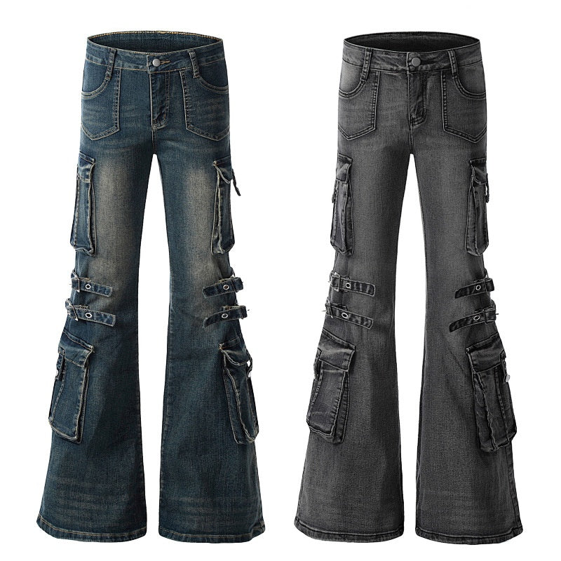 American-style streetwear harem pants Faded Gradient Retro Flared Silhouette