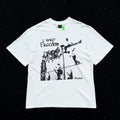 Unisex Vintage T Shirts West Coast hip-hop style fit; featuring white ink direct-to-garment printing and a heavyweight, distressed wash finish—a high-street short-sleeve tee.