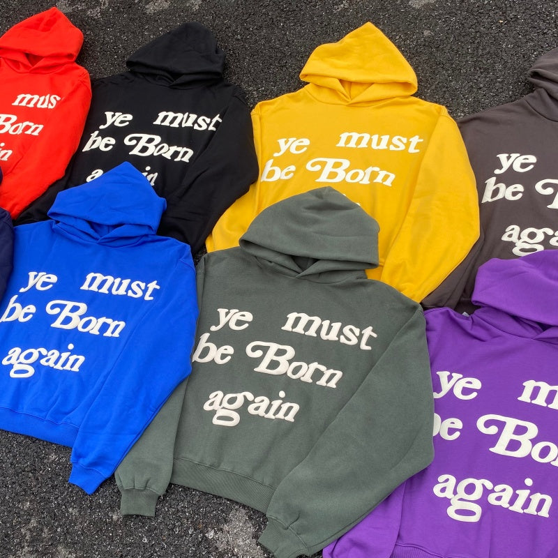 Unisex Vintage Hoodie  CPFM "Ye Must Be Born Again" Fleece-Lined Hoodie