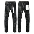 Purple brand Jeans High-quality pure cotton streetwear trousers Rhinestone