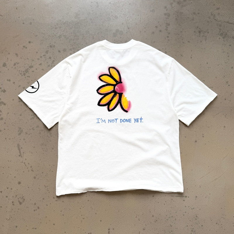 Unisex Vintage T Shirts Saint x Hiroshi Fujiwara "IT'S A START" Limited Collaboration — Authentic-spec 320g heavyweight fabric (retaining weight after washing); vintage single-stitch and blind-stitch construction; garment-dyed with enzyme-abrasion wa
