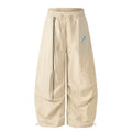 American-style streetwear harem pants Knee Ruched Relaxed Fit Drawstring Bottoms
