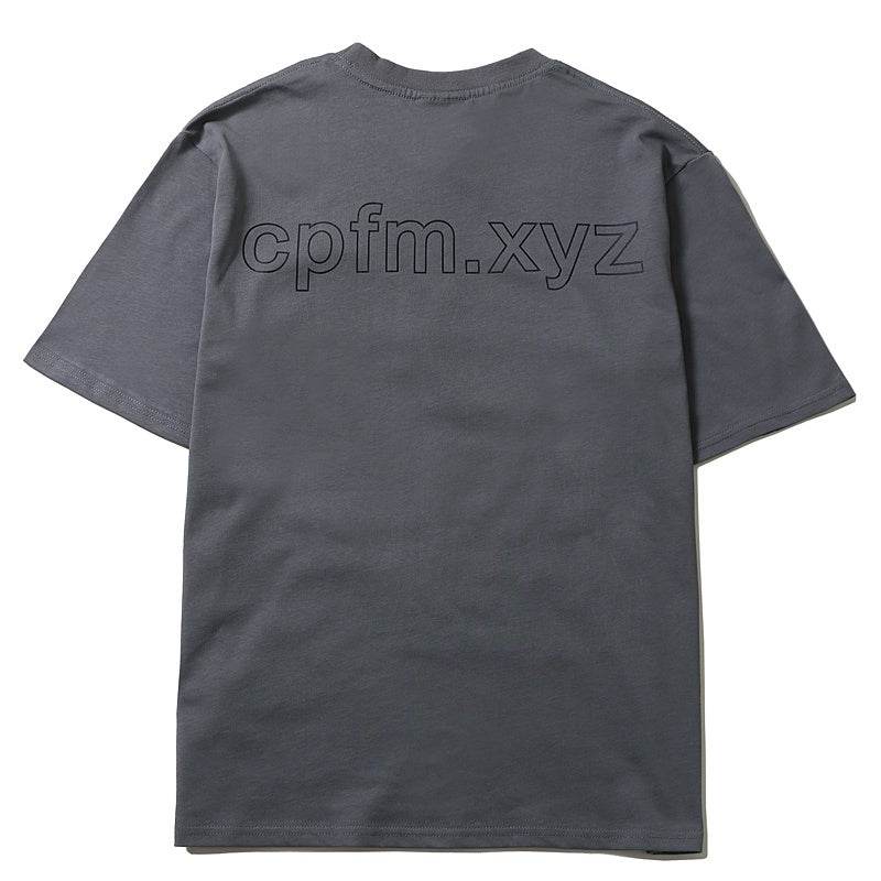 Mens T-shirt Vintage American-style Trendy "Kanye-style" oversized tee featuring a "double-yolk" smiley face design with puff print.