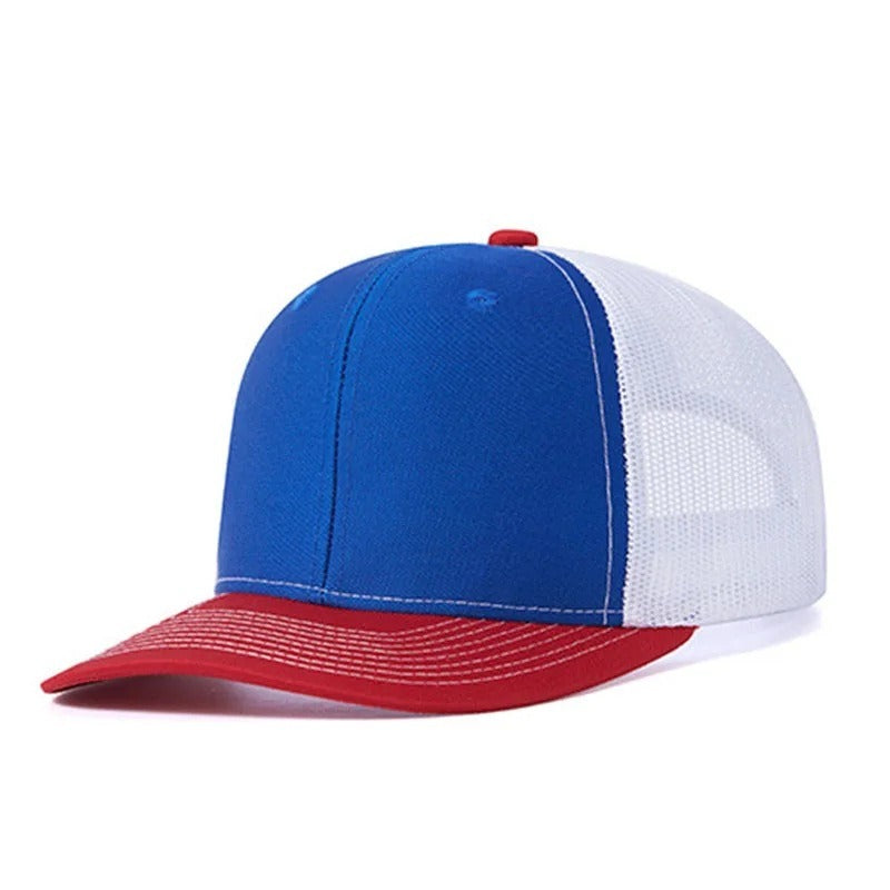 Trendy flat brimmed snapback hatssummer mesh breathable