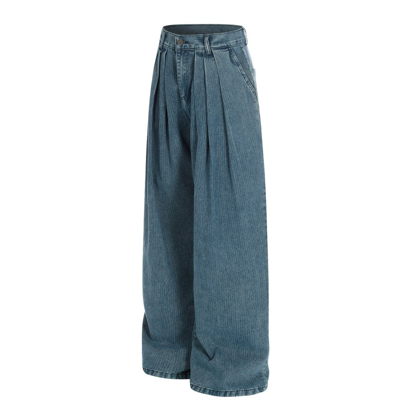 American-style streetwear harem pants Light Denim & Dark Pinstripe Dual Colorway
