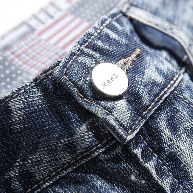Denim shorts High-quality trendy casual pure cotton Non-stretch plus-size men's clothing
