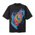 Saint Michael T Shirts Washed Black Tornado Vertical Text Artwork