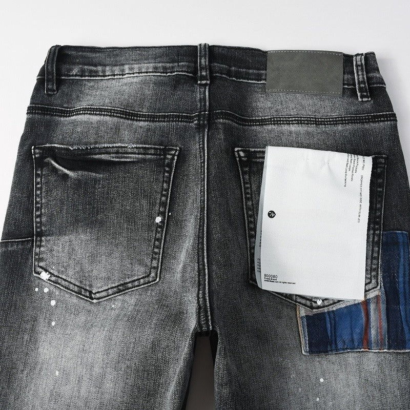 Purple brand Jeans High-quality pure cotton streetwear trousers Hole