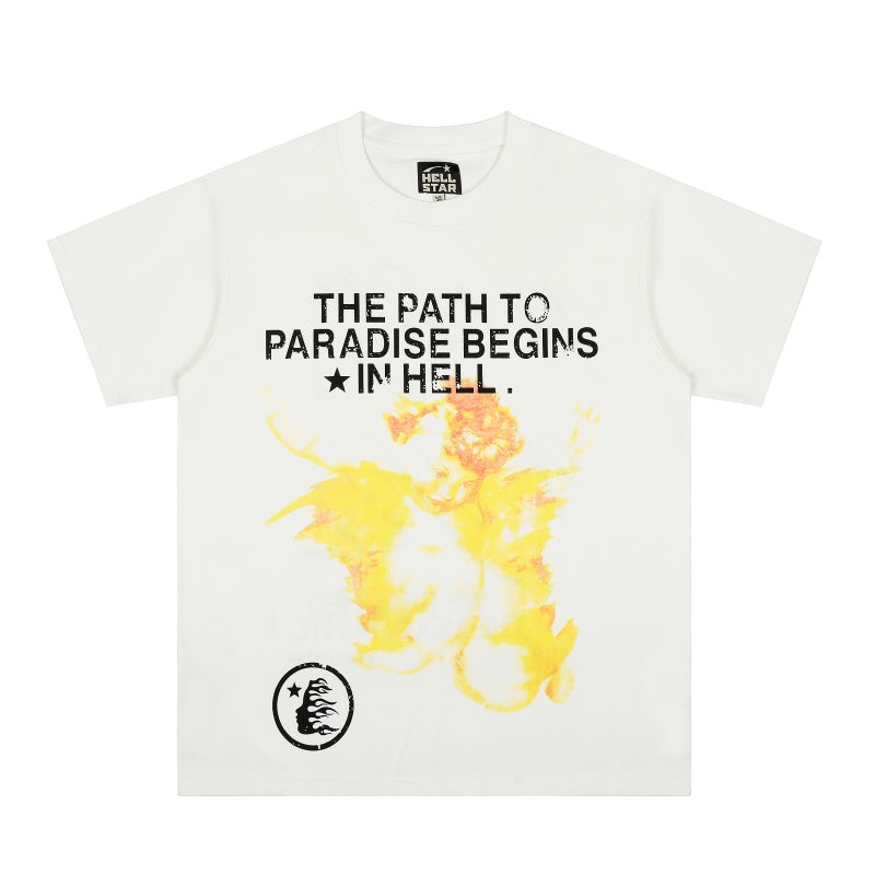 Vintage-style American T-shirt Butter Yellow Watercolor Splash Tee