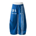 American-style streetwear harem pants Contrast Waist Number Print Parachute Pants
