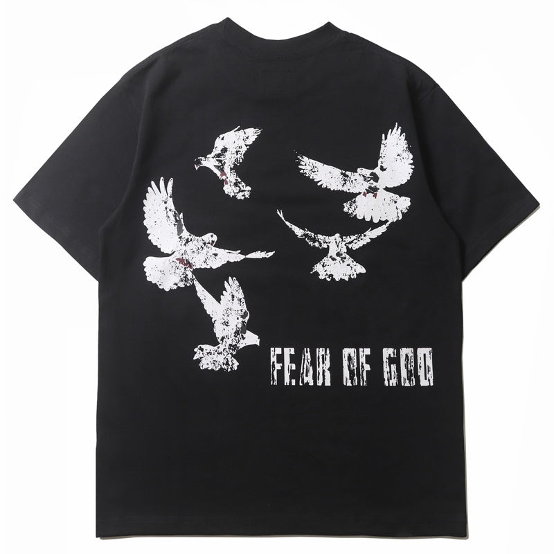 Mens T-shirt FOG collaboration with white dove print