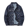 Denim Jacket & Jeans High-Street Trend Retro Casual Matching Monogram Typography Trucker Jacket and Slim-Fit Pants Outfit (jacket and jeans must be purchased separately.)