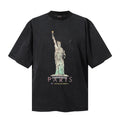 Saint Michael T Shirts Aged Texture Liberty Figure PARIS Letter Art