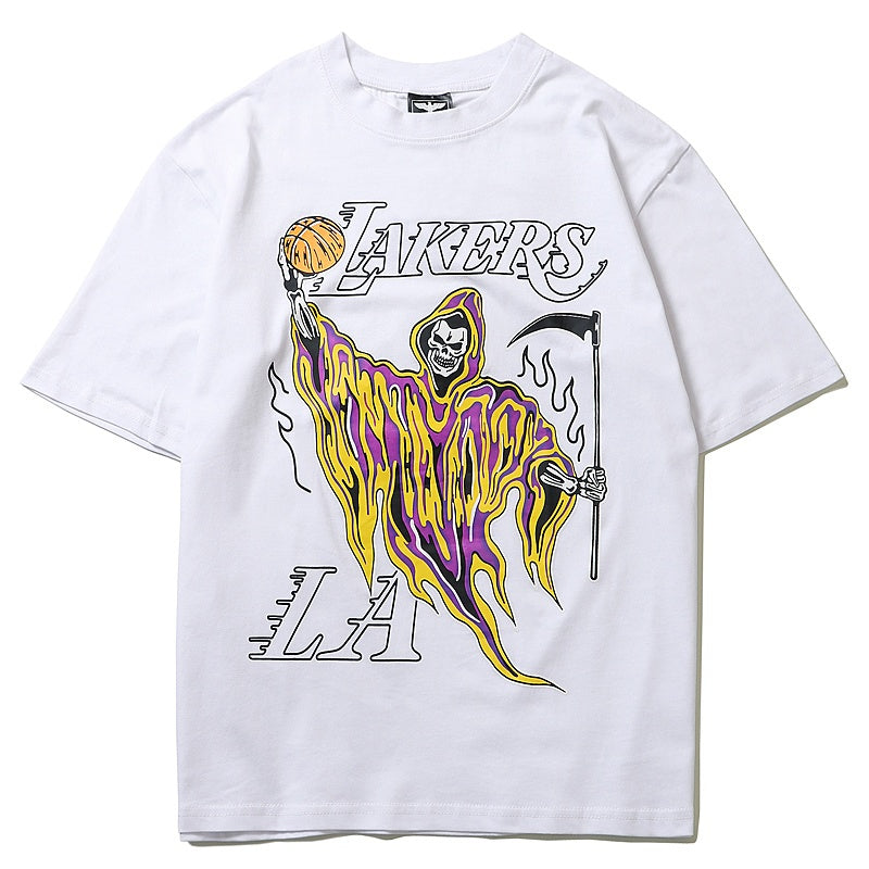 Mens T-shirt Vintage American-style "Hot Shot" Grim Reaper Dunk